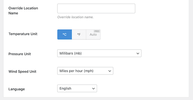 Location Weather Units
