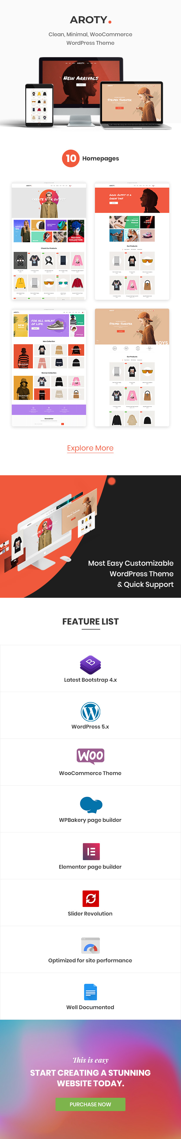 Aroty - Clean, Minimal Shop WordPress WooCommerce Theme - 1
