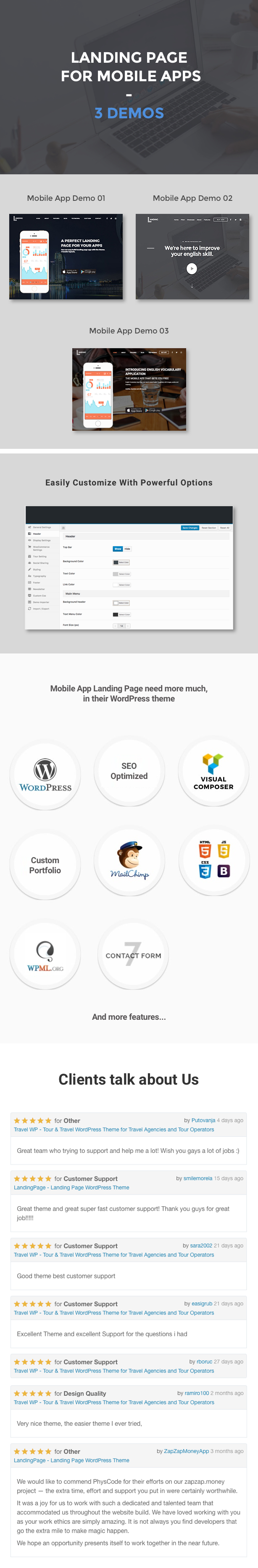 mobile app landing page wordpress theme