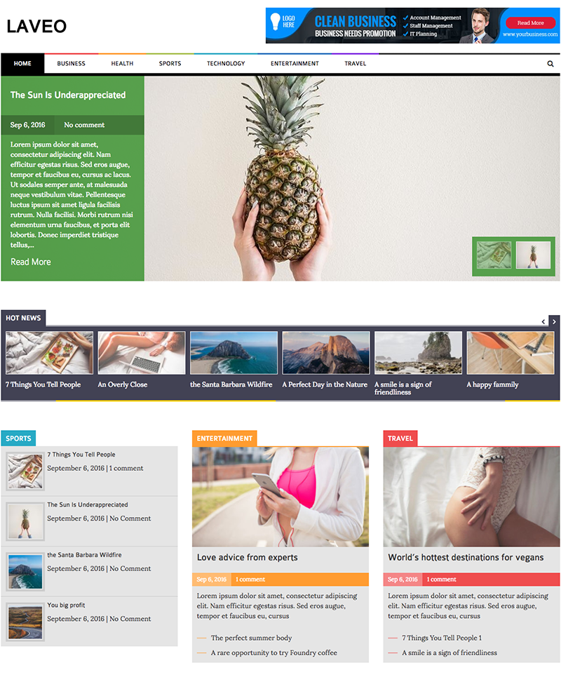 Laveo – Responsive Blog, News WordPress Theme