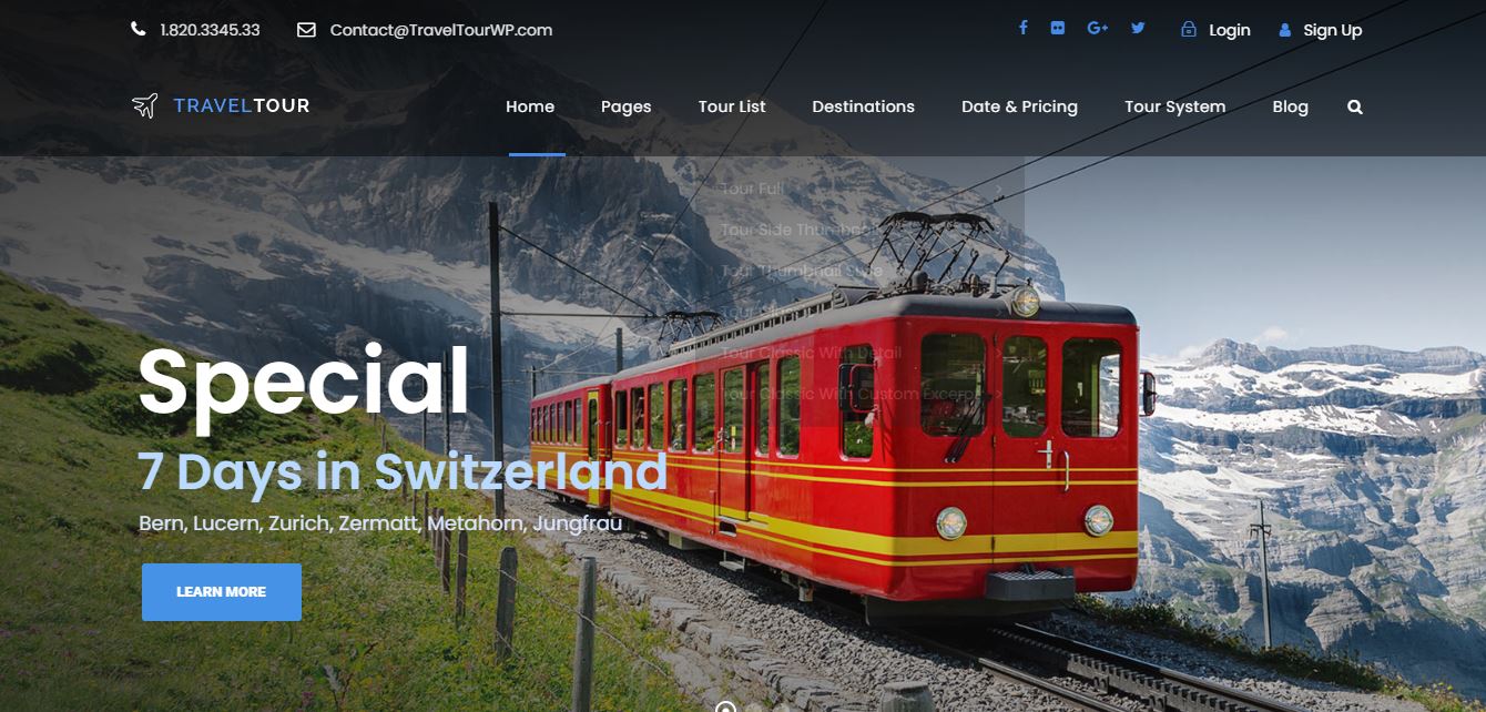 travel tour wordpress travel agency theme