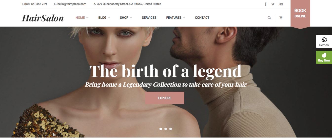 hairsalon simple wordpress themes