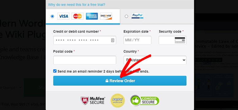 review order