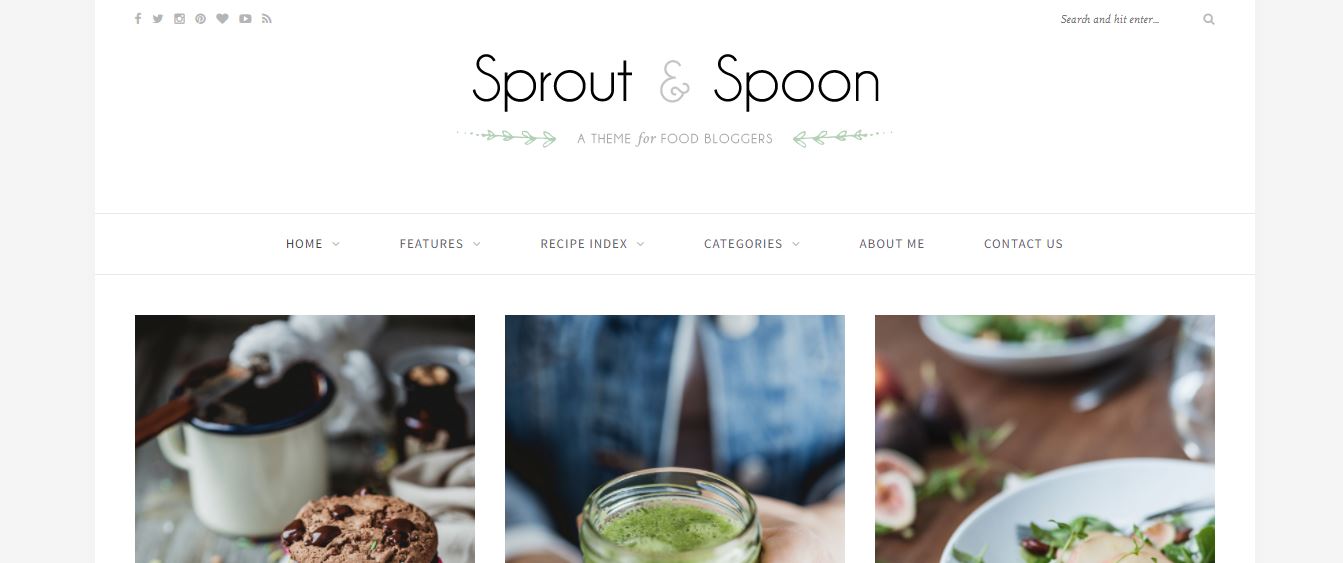 sprout spoon wordpress food blog theme