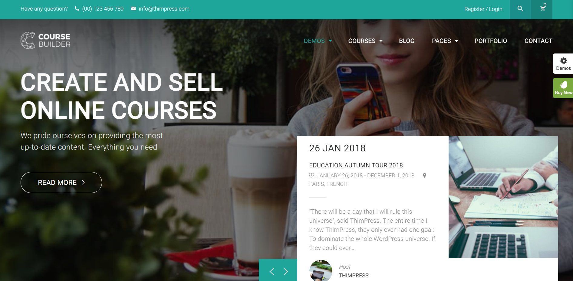 corptrain high quality wordpress theme for training