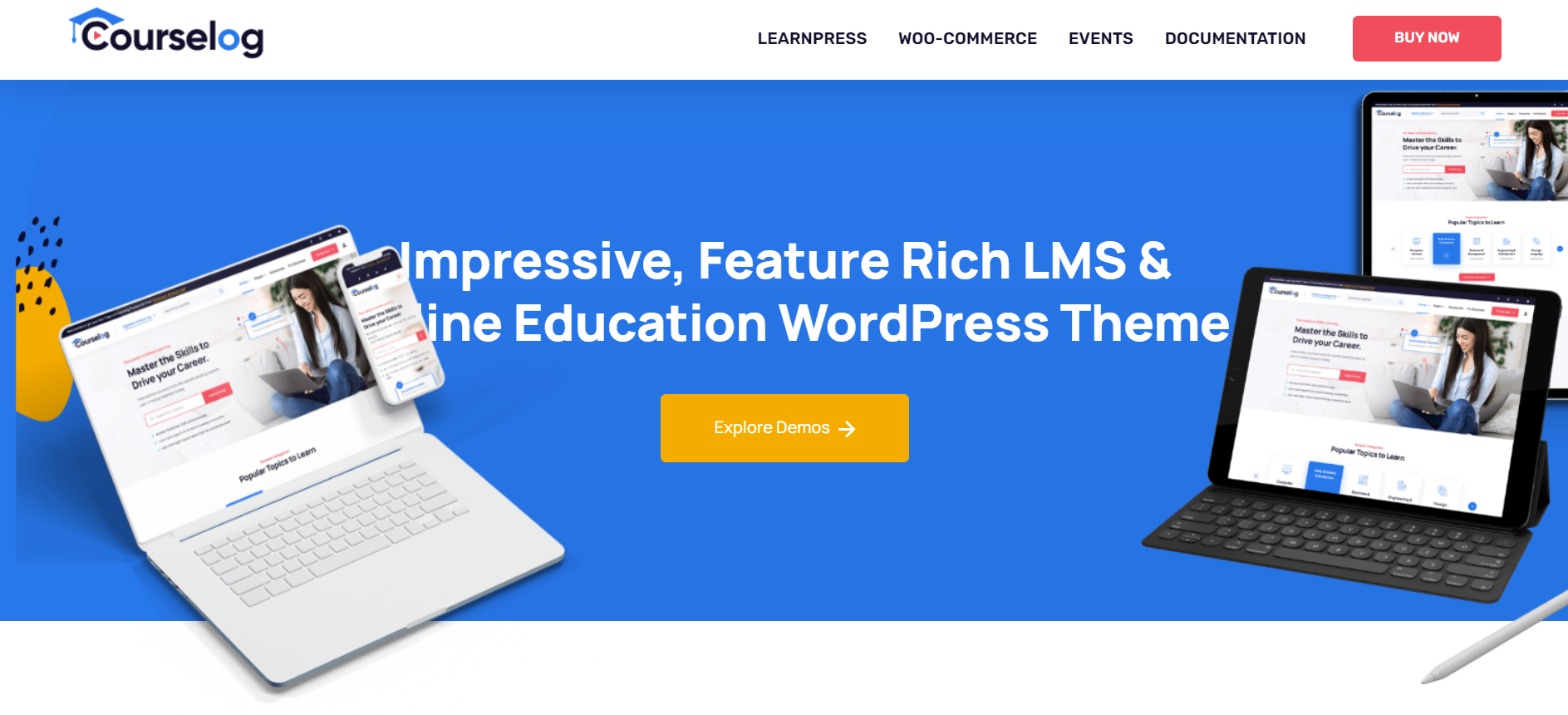 course log impressive wordpress lms theme