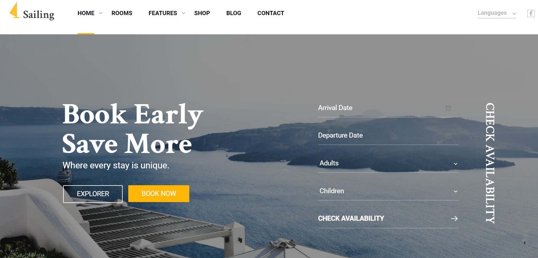 sailling travel agency wordpress theme for hotel