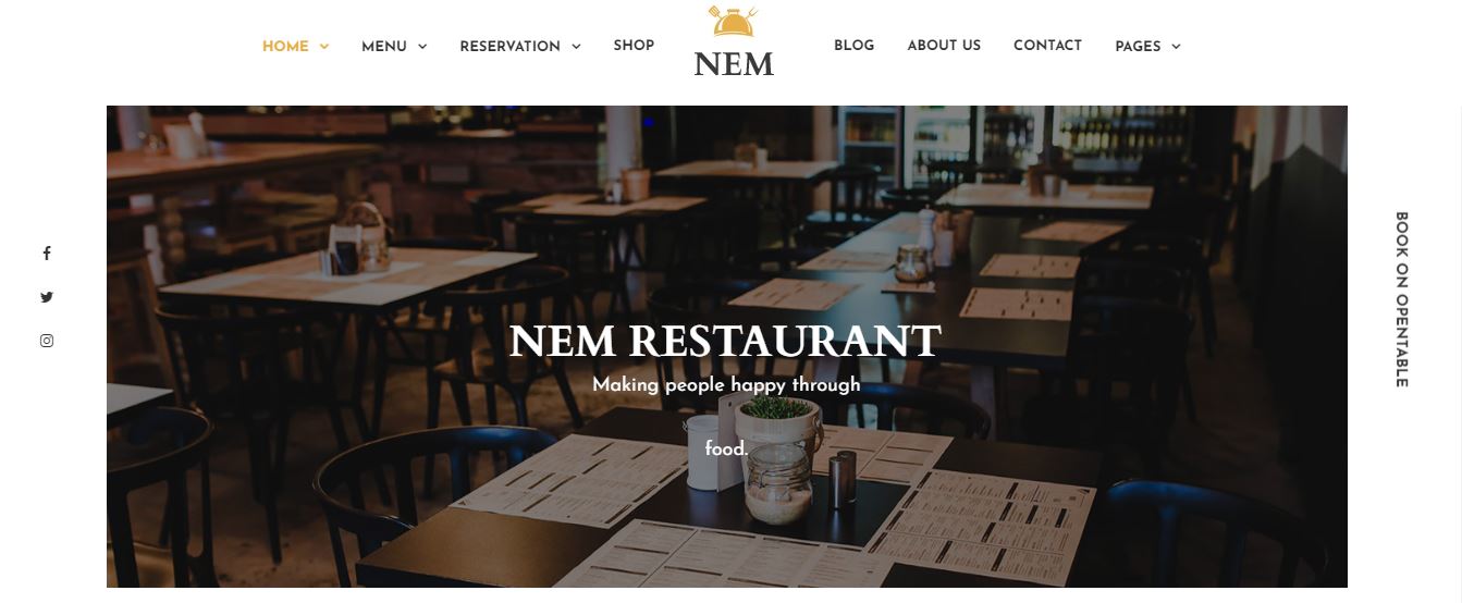 nem restaurant wordpress themes