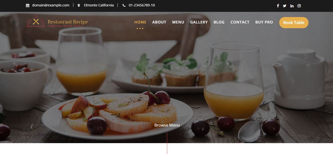 restaurant recipe wordpress restaurant theme free