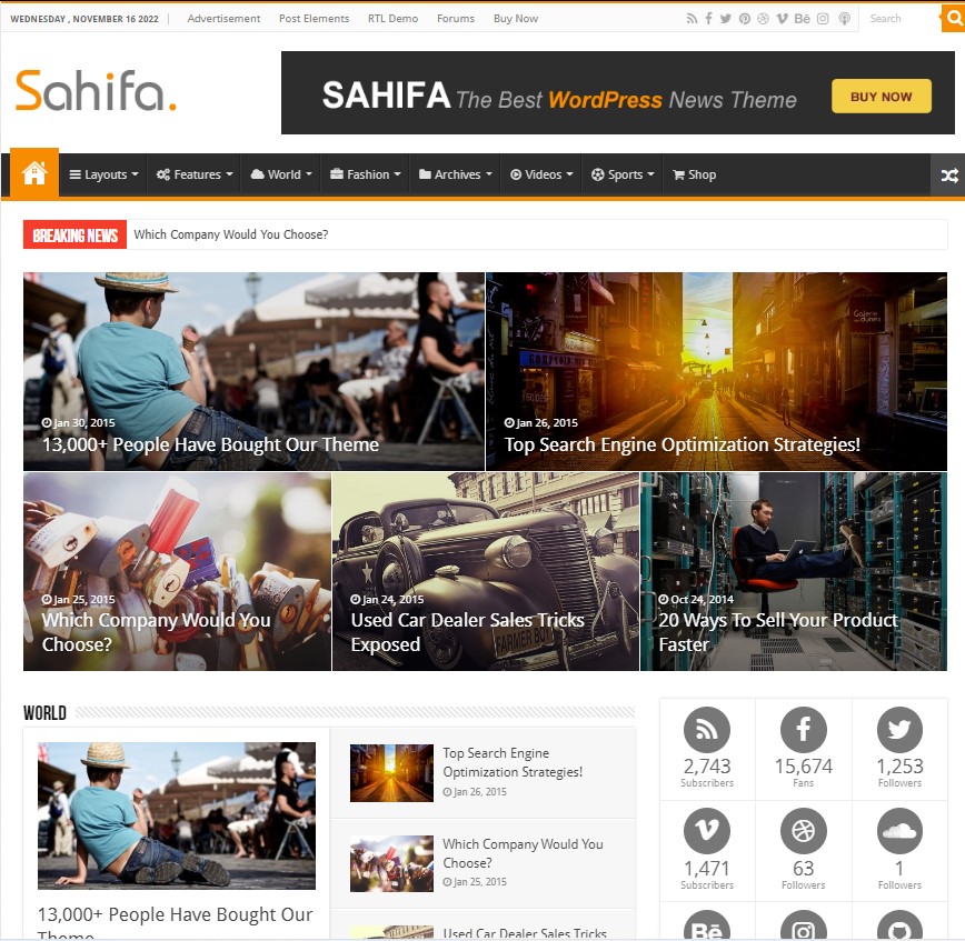 sahifa a niche theme of the magazine wordpress themes community