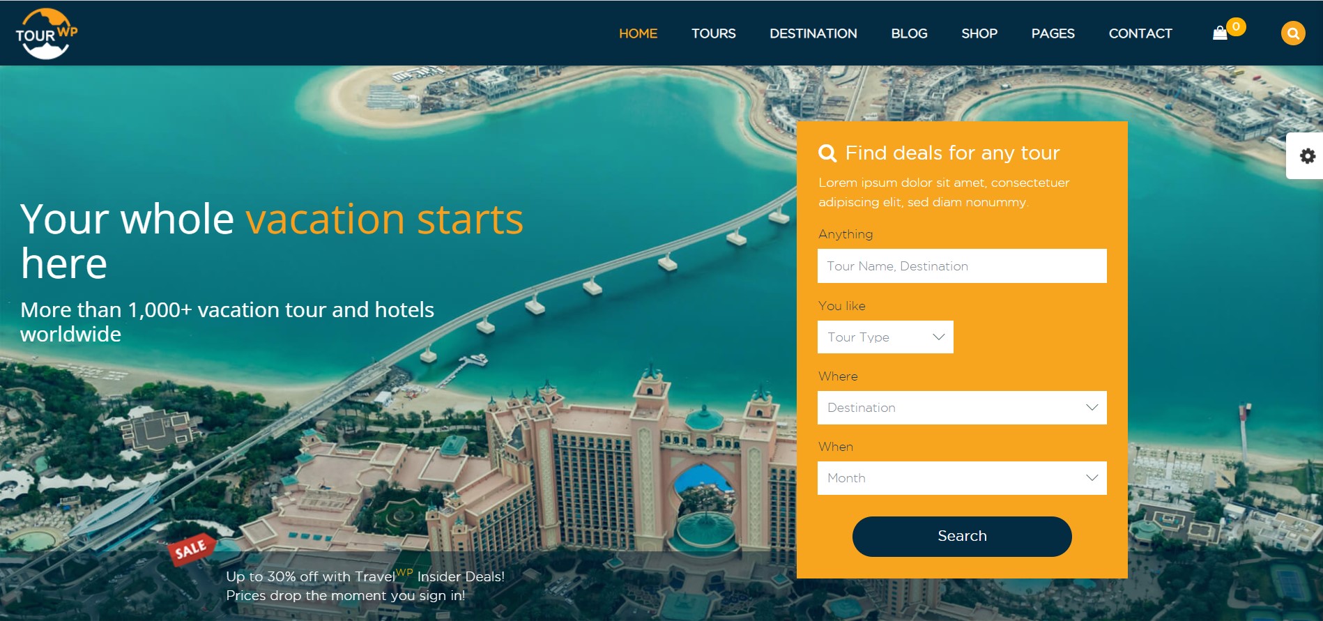 tour travel booking wordpress theme  