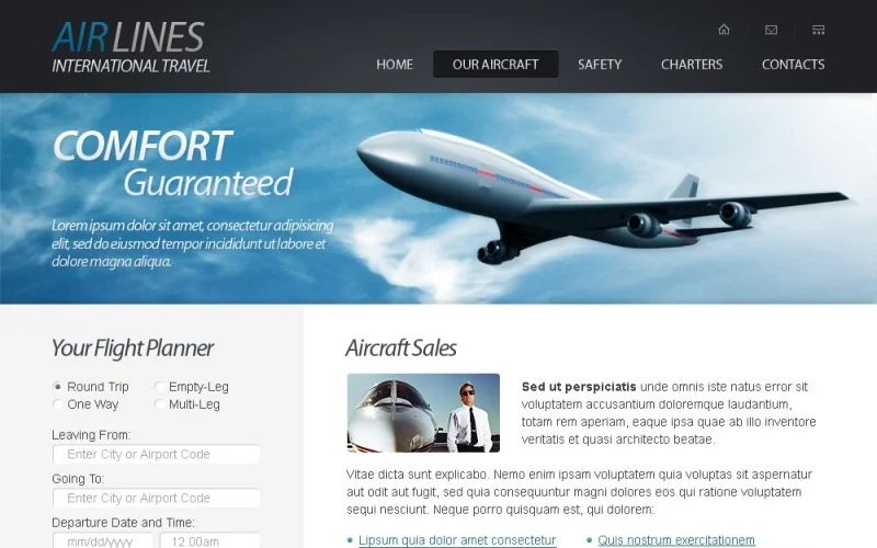 Airlines Company Website Template