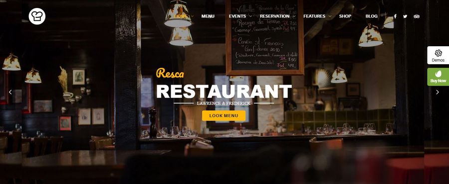 Resca Best WordPress Theme for Cafes