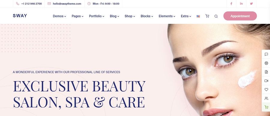 Sway Beauty Spa Salon Care WordPress Theme