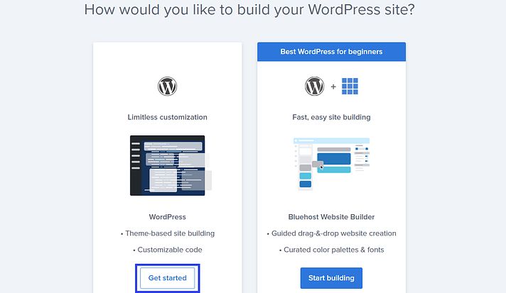 Bluehost Install WordPress