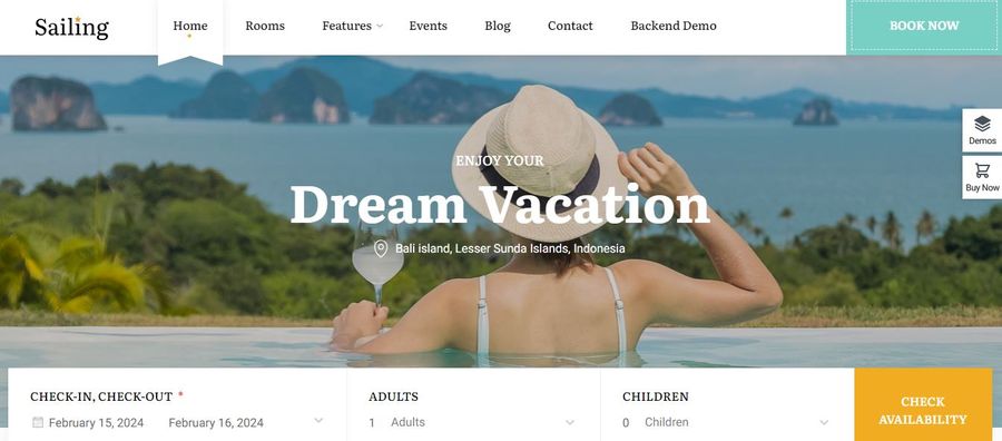 Sailing Vacation Rental WordPress Theme