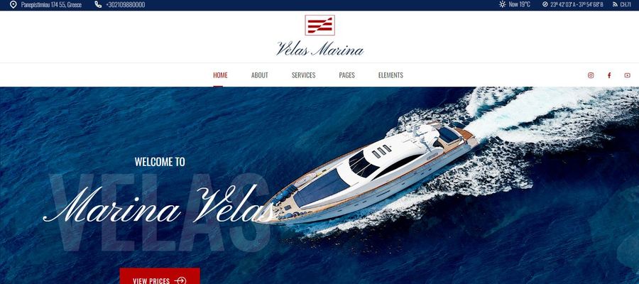 Velas Yacht Club And Boat Rental WordPress Theme