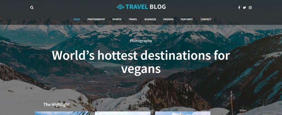 Travel Blog Theme