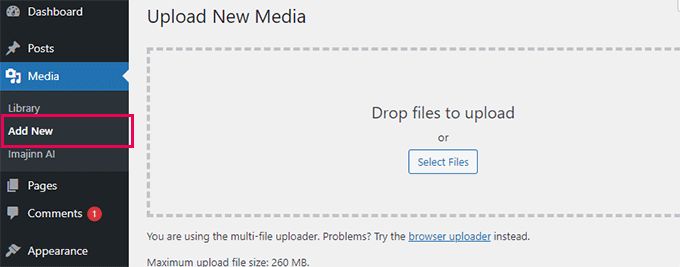 Uploading Image Media Library