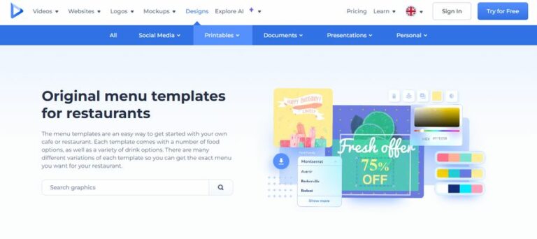 8  Best Free Menu Restaurant Template Platforms for 2025