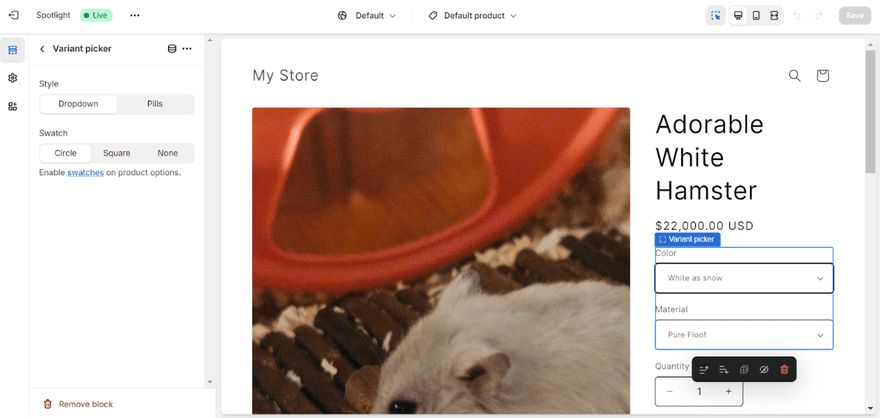 Shopify Product Adding Variants